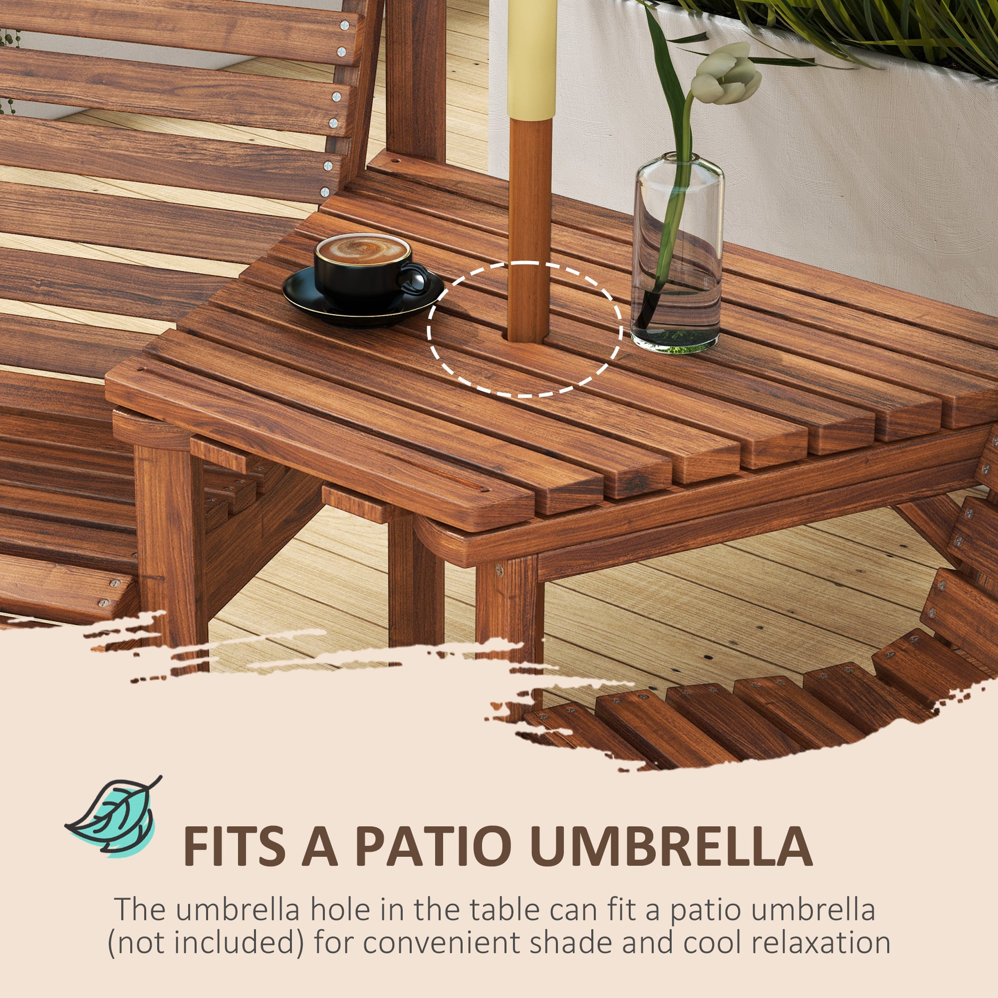 outsunny-wooden-garden-love-seat-w-coffee-table-umbrella-hole-tan-brown