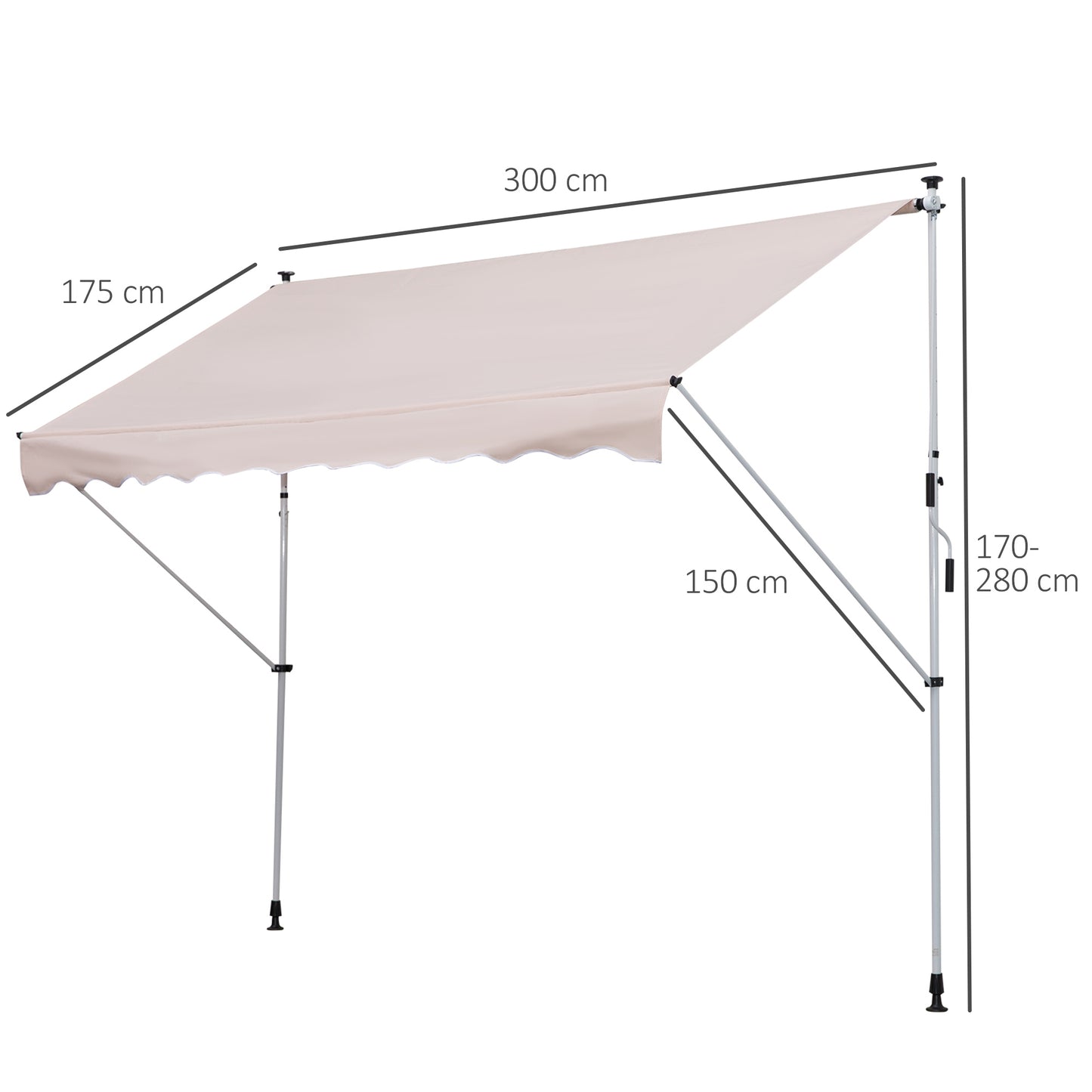 outsunny-3x1-5m-garden-patio-manual-awning-canopy-sun-shade-shelter-retractable-adjustable-aluminium-frame-beige