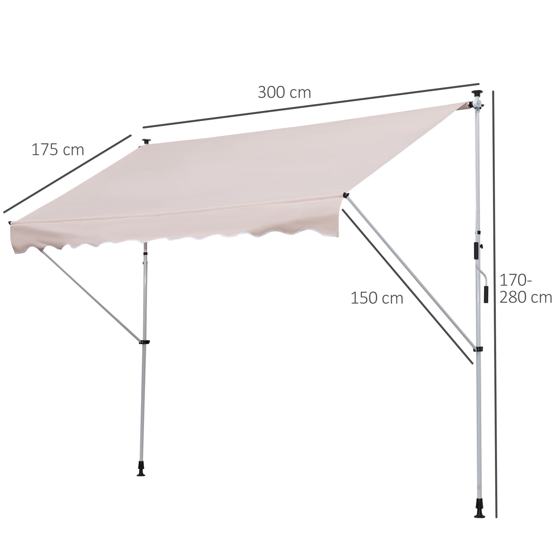outsunny-3x1-5m-garden-patio-manual-awning-canopy-sun-shade-shelter-retractable-adjustable-aluminium-frame-beige