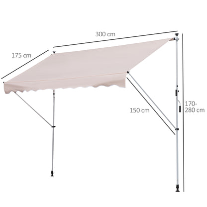 outsunny-3x1-5m-garden-patio-manual-awning-canopy-sun-shade-shelter-retractable-adjustable-aluminium-frame-beige