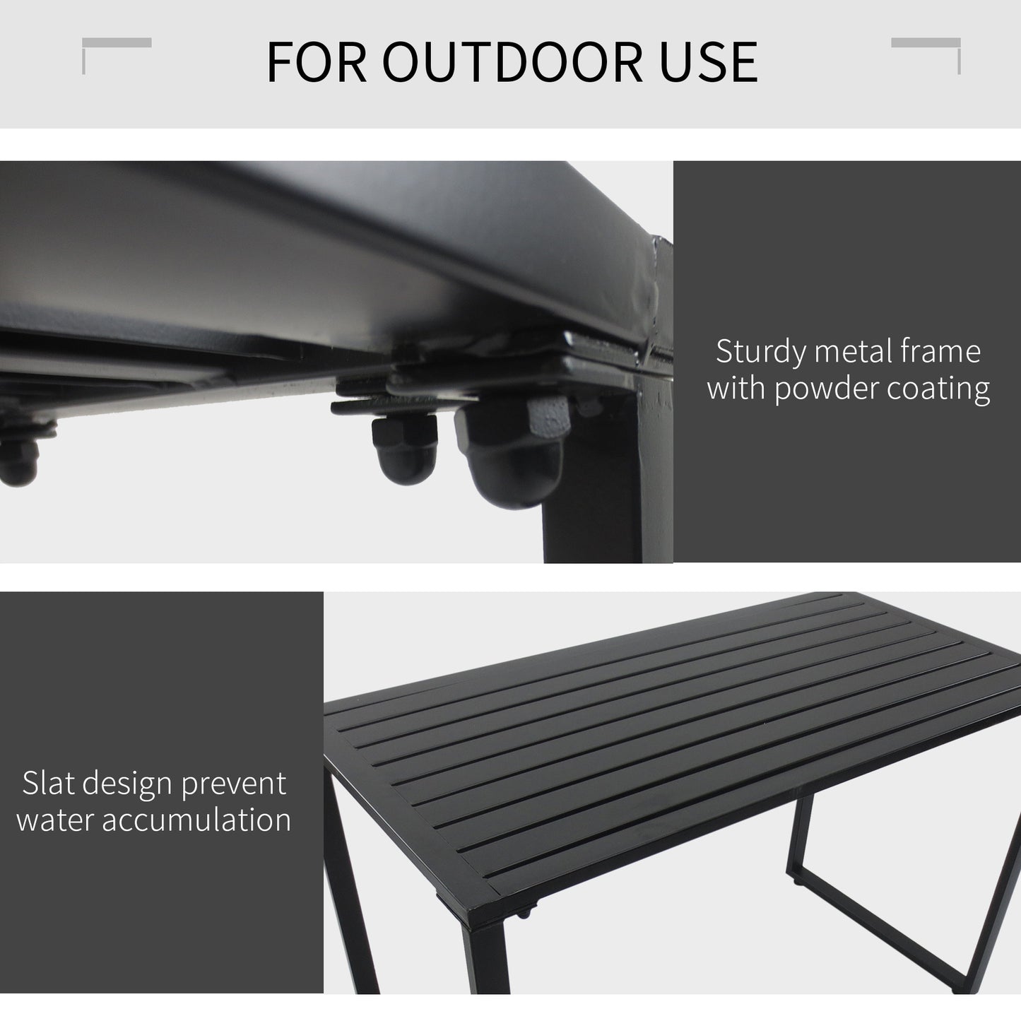 outsunny-3pcs-outdoor-dining-set-metal-beer-table-bench-patio-garden-yard-black