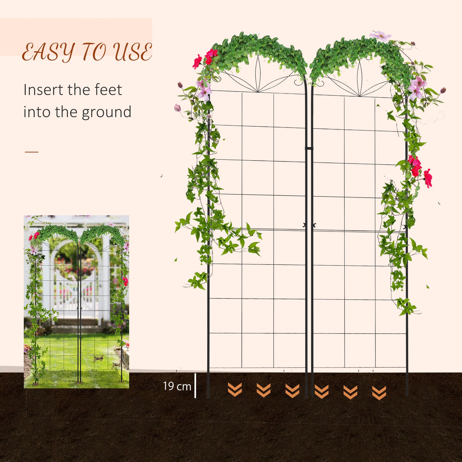 outsunny-metal-trellis-set-of-2-garden-trellis-for-climbing-plants-support-frames-grid-design