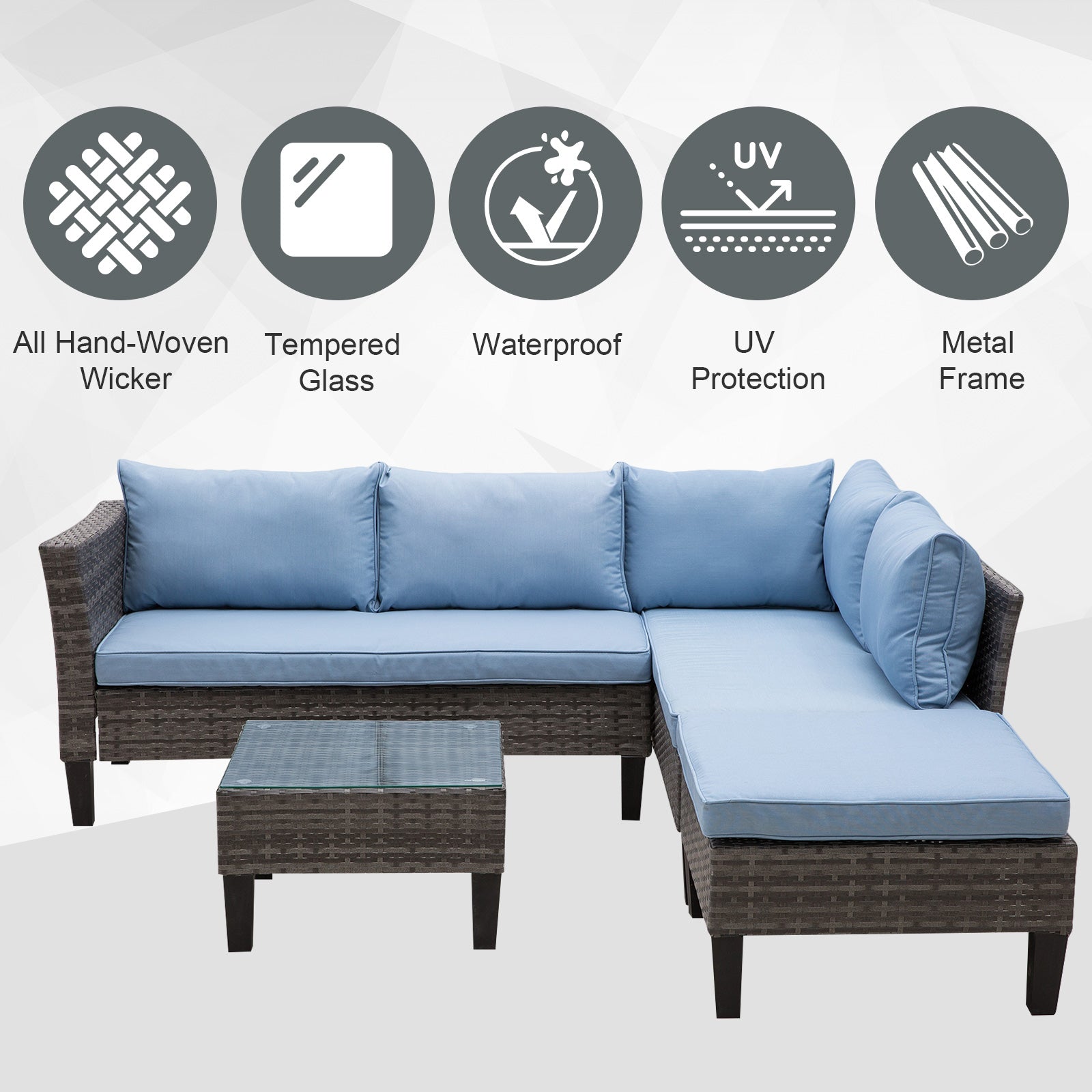 outsunny-4-seater-rattan-garden-furniture-corner-sofa-set-w-2-seats-footstool-square-glass-top-coffee-table-thick-blue-cushions-solid-legs-grey