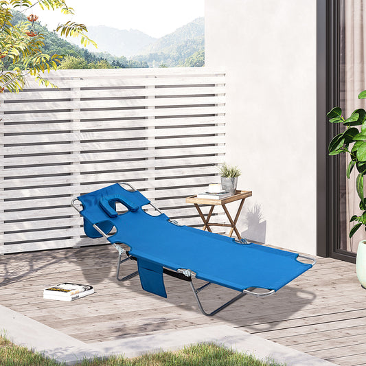 outsunny-beach-chaise-lounge-with-face-cavity-arm-slots-portable-sun-lounger-reclining-lounge-chair-5-position-adjustable-backrest-blue