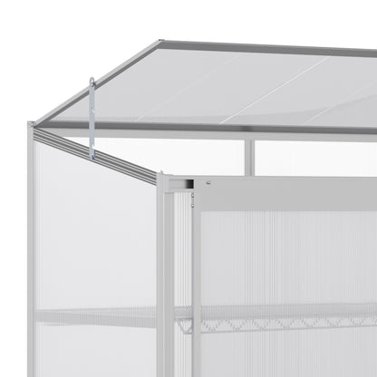 outsunny-3-tier-mini-greenhouse-garden-cold-frame-plant-growth-house-w-polycarbonate-panels-openable-roof-129-5-x-58-x-140-cm-silver