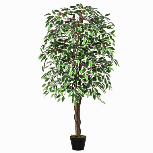 outsunny-160cm-5-2ft-artificial-ficus-silk-tree-with-nursery-pot-decorative-fake-plant-for-indoor-outdoor-decor