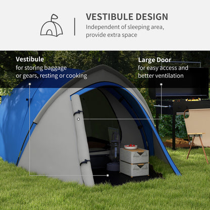 outsunny-dome-tent-for-2-person-camping-tent-with-large-windows-waterproof-blue-and-grey
