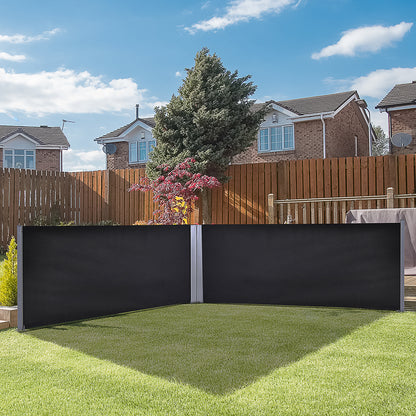 outsunny-6-x-1-6-m-double-canopy-pull-out-side-awning-sun-rain-outdoor-protection-w-steel-frame-retractable-garden-privacy-home-commercial-dark-grey