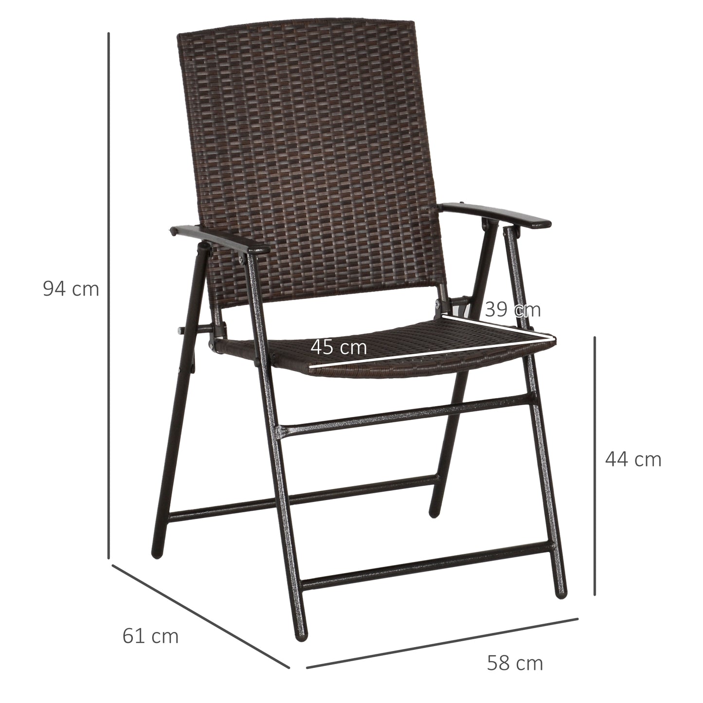outsunny-4pcs-rattan-chair-garden-furniture-wicker-foldable-chair-steel-frame-for-poolside-garden