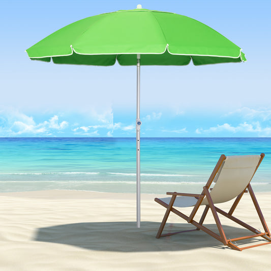 outsunny-arc-1-9m-beach-umbrella-with-pointed-design-adjustable-tilt-carry-bag-for-outdoor-patio-green