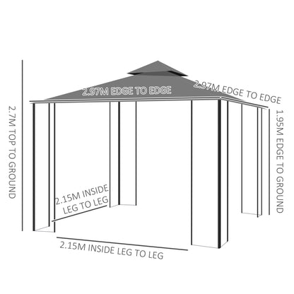 outsunny-3-x-3m-patio-gazebo-canopy-garden-pavilion-tent-shelter-with-2-tier-roof-and-mosquito-netting-steel-frame-grey