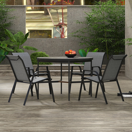 outsunny-stackable-outdoor-rattan-chairs-set-of-4-with-armrests-and-backrest-grey