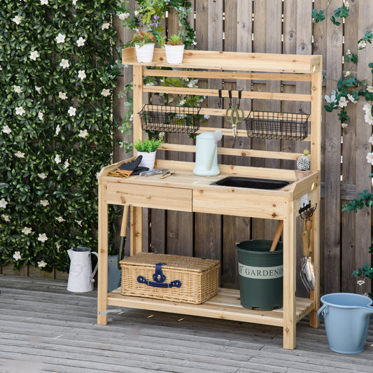 outsunny-potting-bench-table-garden-work-bench-workstation-with-metal-sieve-screen-removable-sink-additional-hooks-and-baskets-for-patio-balcony