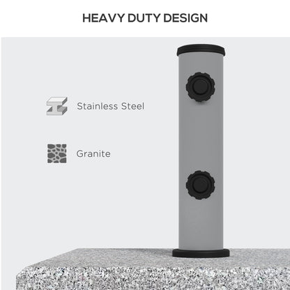 outsunny-granite-parasol-base-28kg-heavy-duty-square-umbrella-stand-with-wheels-retractable-handle-stainless-steel-tube-grey