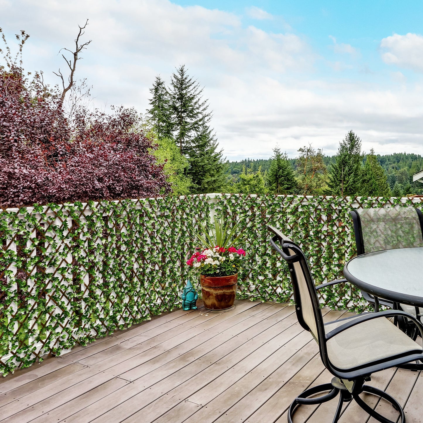 outsunny-2-pcs-expandable-faux-privacy-fence-2-x-1m-decorative-trellis-w-artificial-leaves-garden-telescopic-hedge-privacy-screen-greenery-walls