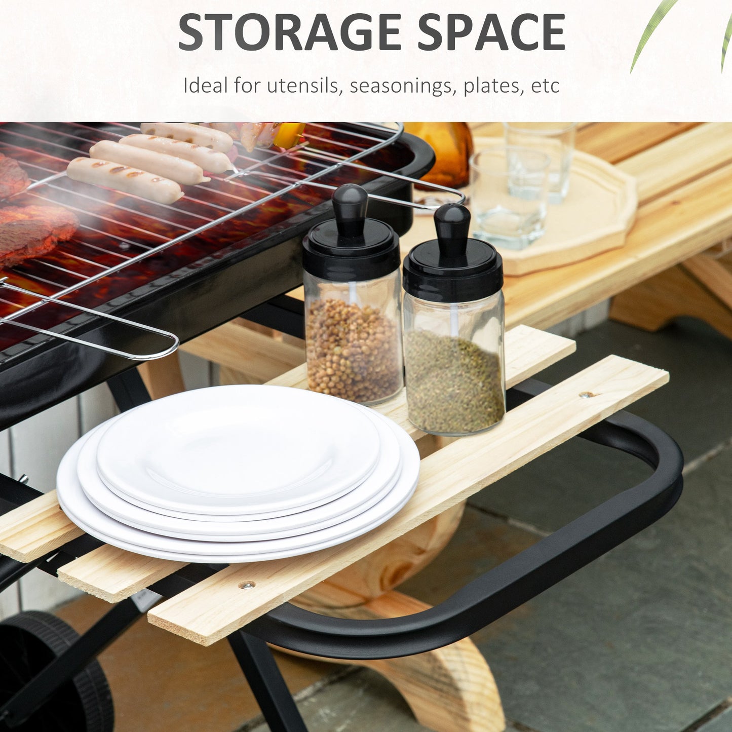 outsunny-bbq-grill-charcoal-barbecue-grill-garden-foldable-bbq-trolley-w-windshield-wheels-side-trays-red-black