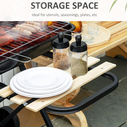 outsunny-bbq-grill-charcoal-barbecue-grill-garden-foldable-bbq-trolley-w-windshield-wheels-side-trays-red-black