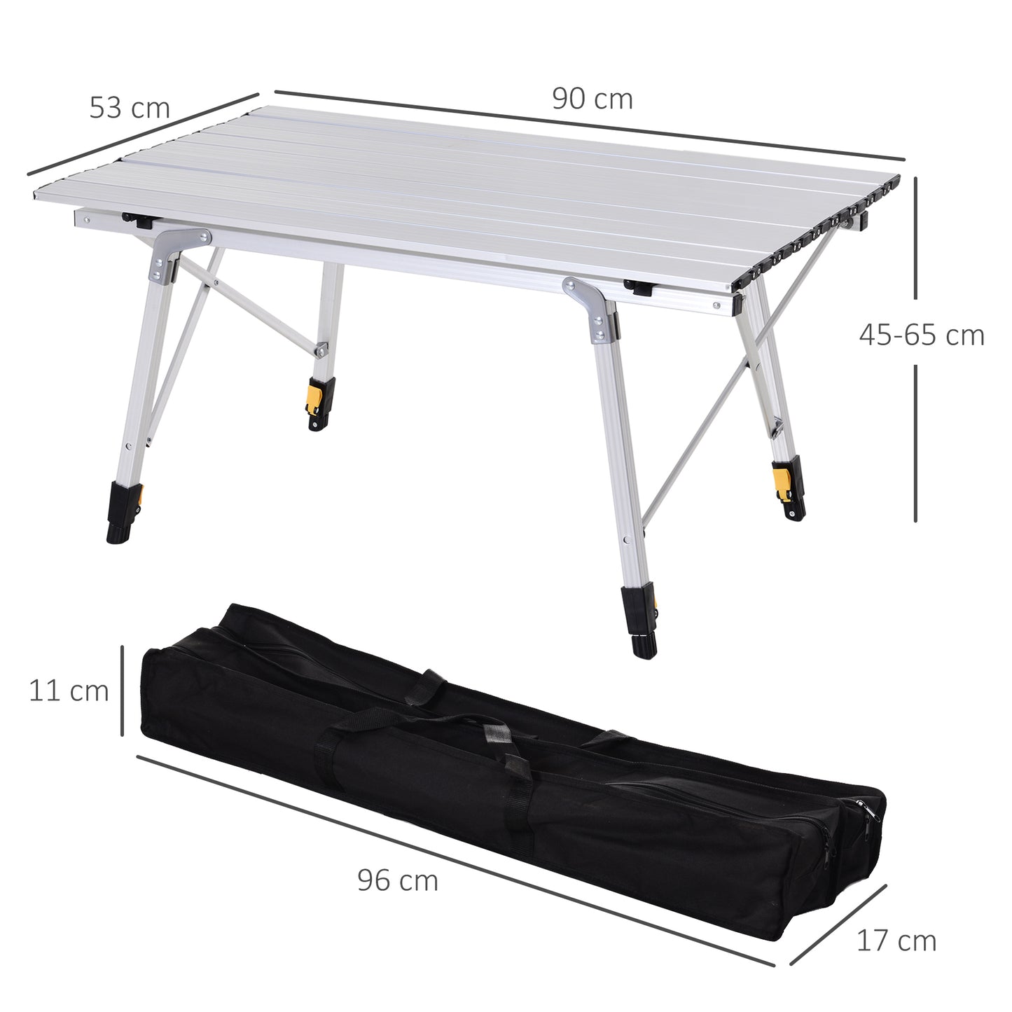 outsunny-3ft-folding-aluminium-picnic-table-portable-camping-bbq-table-roll-up-top-with-carrying-bag-silver