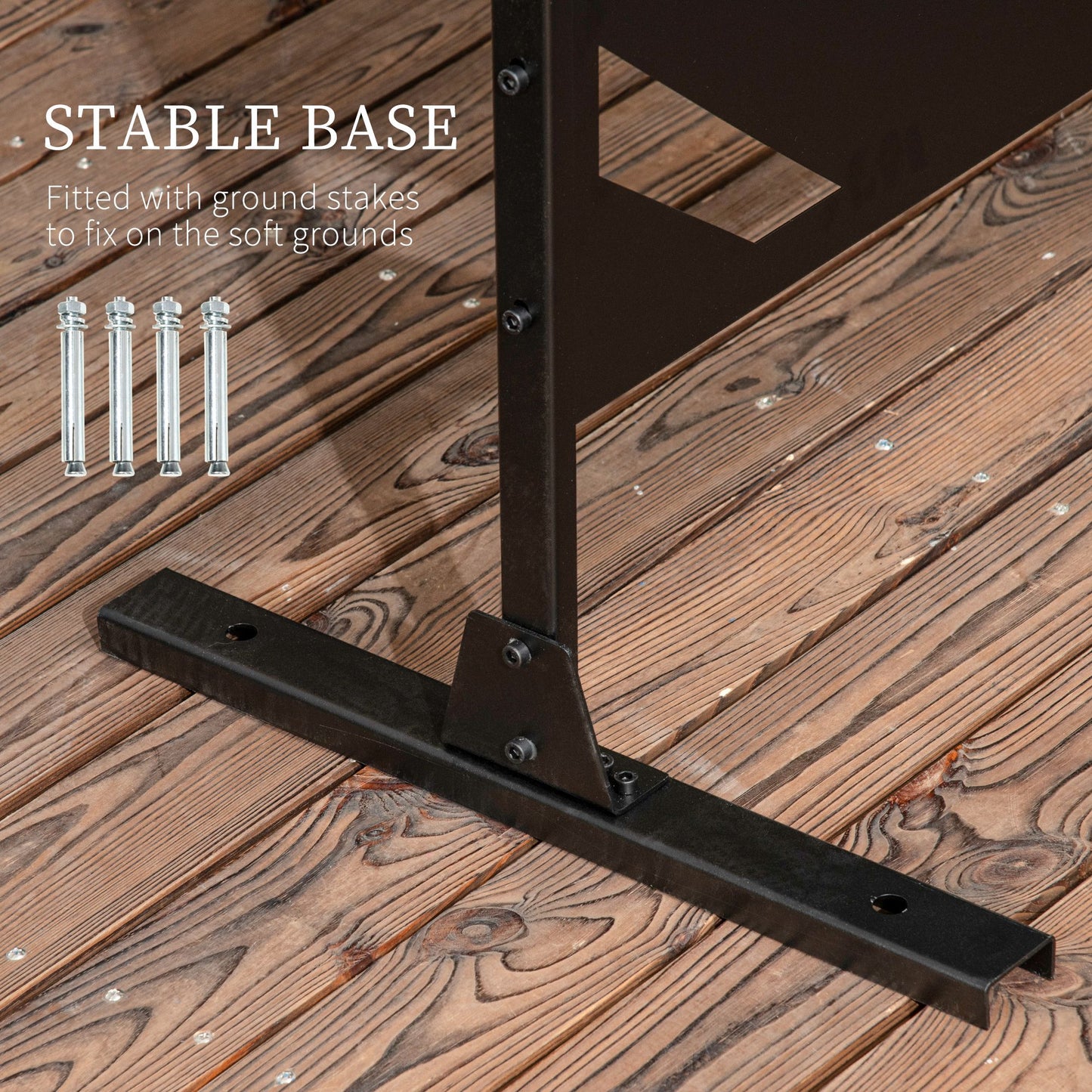 outsunny-privacy-screen-with-stand-and-ground-stakes-6-5ft-metal-outdoor-divider-decorative-privacy-panel-for-garden-patio-pool-hot-tub