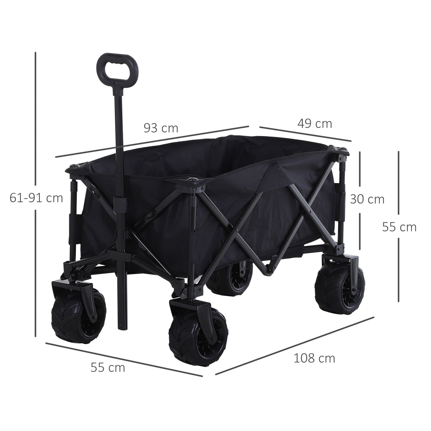outsunny-outdoor-folding-garden-trolley-on-wheels-capming-cargo-wagon-cart-trailer-w-handle-wheels-for-beach-garden-black