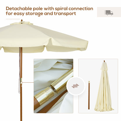 outsunny-3-3m-patio-umbrella-garden-parasol-outdoor-sun-shade-canopy-with-8-bamboo-ribs-ruffles-and-wood-pole-beige