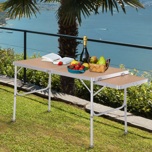 outsunny-aluminium-mdf-top-4ft-folding-portable-outdoor-table-silver