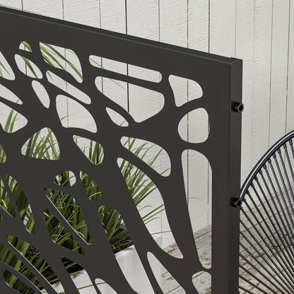 outsunny-metal-decorative-privacy-screen-outdoor-divider-black-twisted-lines