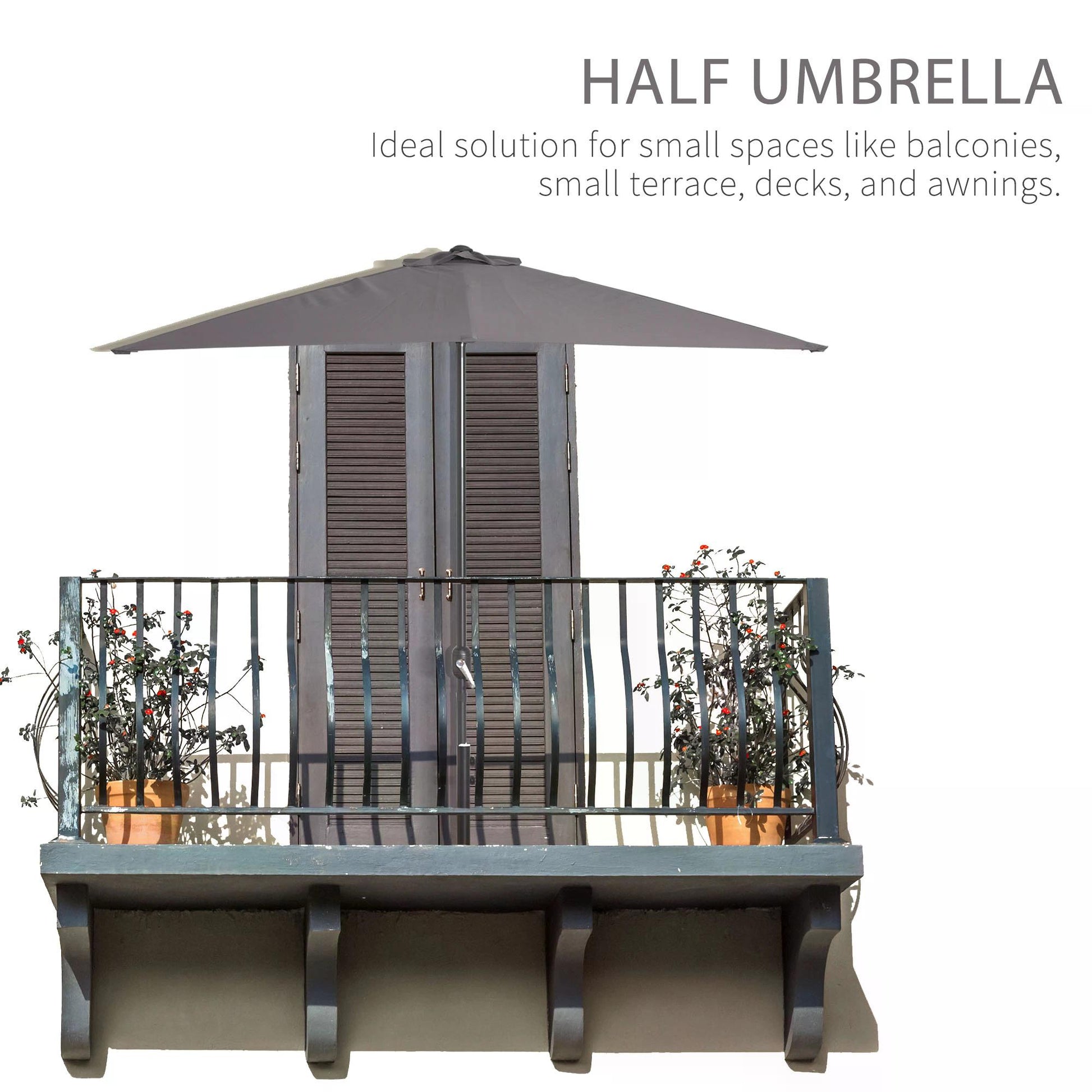 outsunny-balcony-half-parasol-semi-round-umbrella-patio-crank-handle-2-3m-grey-no-base-included