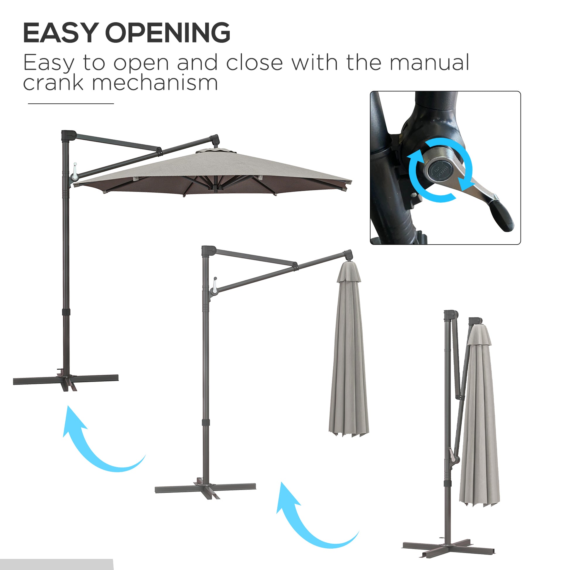 outsunny-3-m-cantilever-banana-parasol-with-cross-base-360-rotation-patio-umbrella-with-crank-handle-tilt-light-grey