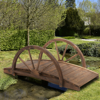 outsunny-wooden-garden-bridge-lawn-decor-stained-finish-arc-outdoor-pond-walkwayyard-decoration-half-wheeled-railings-100l-x-50w-x-37hcm