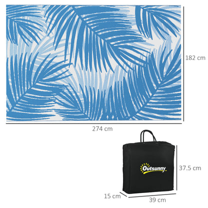 outsunny-plastic-straw-reversible-rv-outdoor-rug-with-carry-bag-182-x-274cm-blue-and-cream