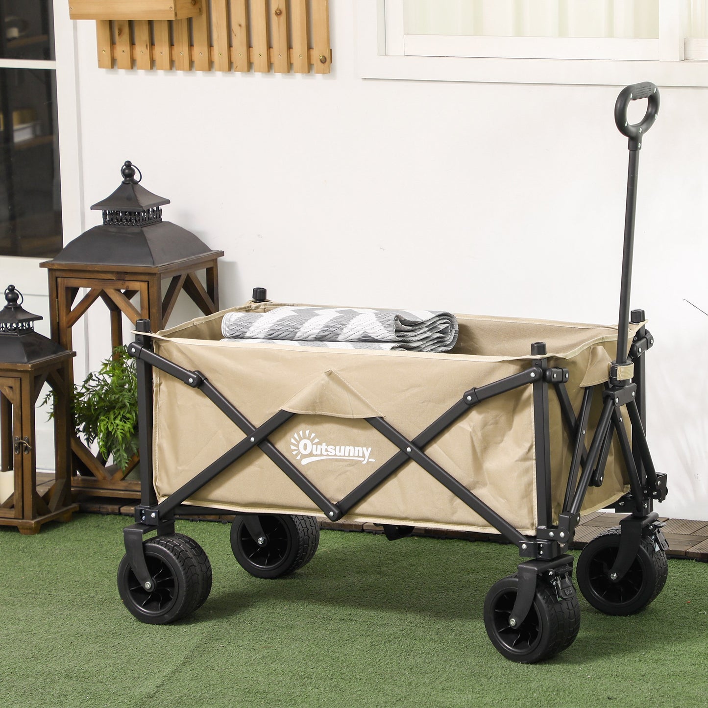 outsunny-folding-garden-trolley-outdoor-wagon-cart-with-carry-bag-for-beach-camping-festival-120kg-capacity-khaki