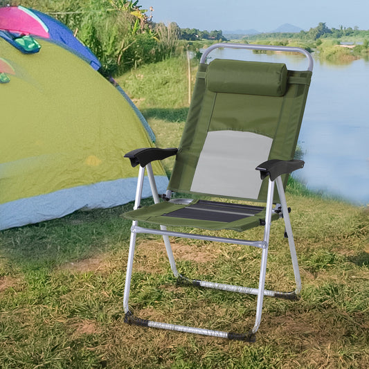 outsunny-outdoor-garden-folding-chair-patio-armchair-3-position-adjustable-recliner-reclining-seat-with-pillow-green