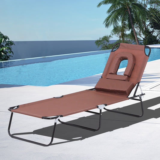 outsunny-sun-lounger-foldable-reclining-chair-with-pillow-and-reading-hole-garden-beach-outdoor-recliner-adjustable-brown