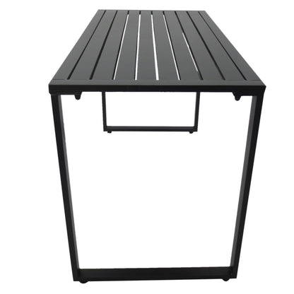 outsunny-3pcs-outdoor-dining-set-metal-beer-table-bench-patio-garden-yard-black