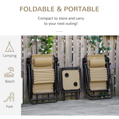 outsunny-3pcs-folding-zero-gravity-chairs-sun-lounger-table-set-w-cup-holders-reclining-garden-yard-pool-beige