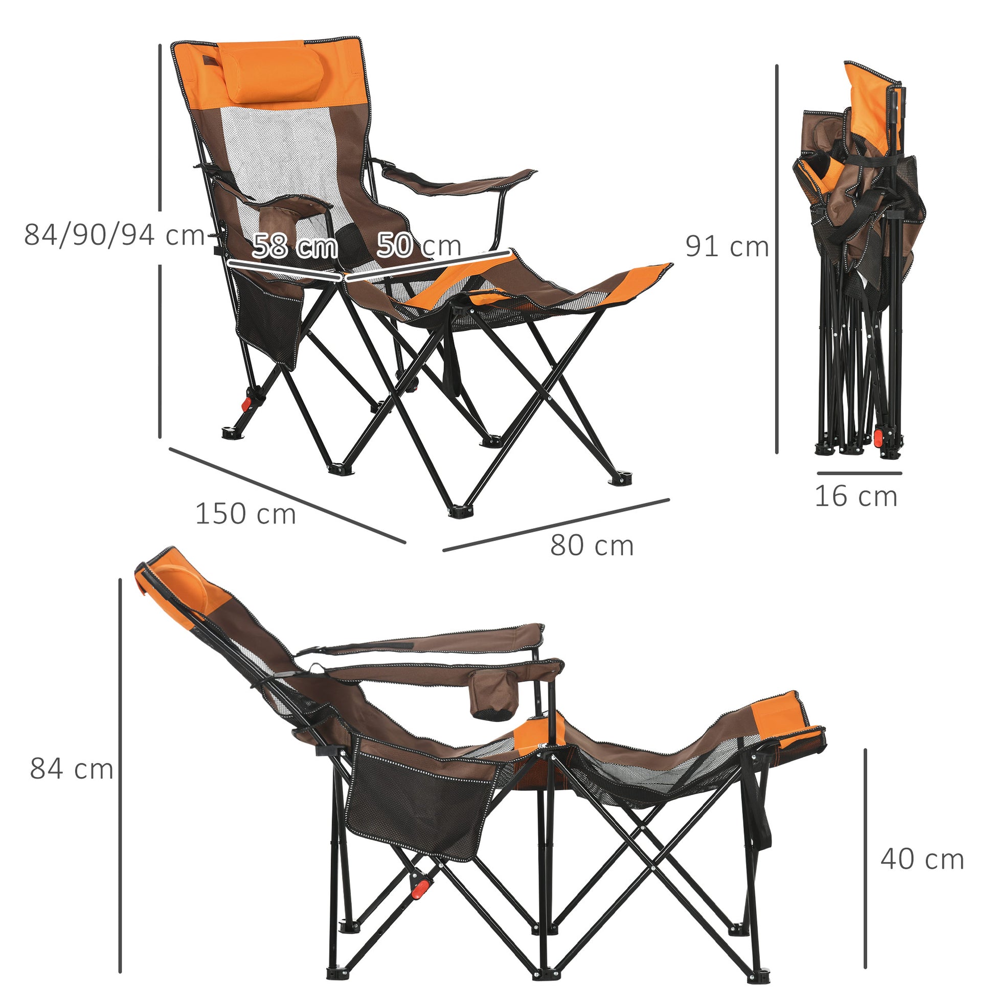 outsunny-foldable-reclining-garden-chairs-with-footrest-and-adjustable-backrest-portable-camping-chair-with-headrest-cup-holder-side-pocket-black
