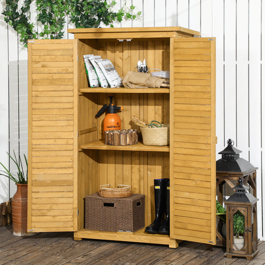outsunny-wooden-garden-storage-shed-compact-utility-sentry-unit-3-tier-shelves-tool-cabinet-organizer-with-asphalt-roof-and-shutter-design