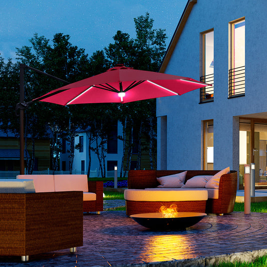 outsunny-3m-cantilever-roma-parasol-adjustable-garden-sun-umbrella-with-led-solar-light-cross-base-360-rotating-red
