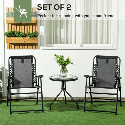 outsunny-2-pcs-patio-folding-chair-set-outdoor-portable-loungers-for-camping-pool-beach-deck-lawn-w-armrest-steel-frame-black