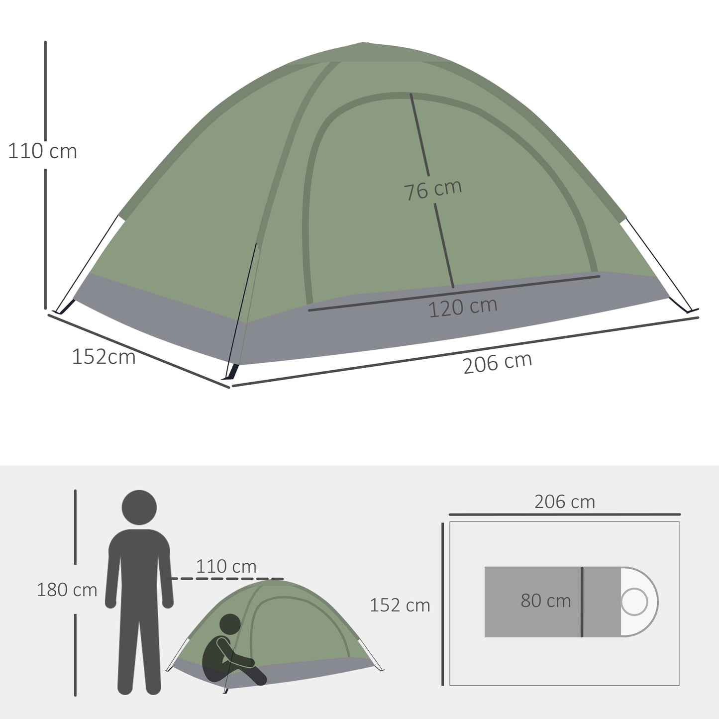 outsunny-2-person-camping-tent-camouflage-tent-with-zipped-doors-storage-pocket-portable-handy-bag-dark-green