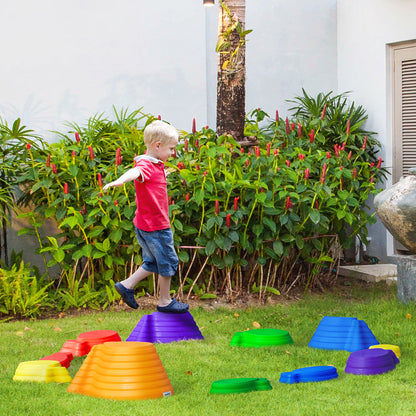 outsunny-kids-balance-stepping-stones-11-piece-fish-shape-non-slip-obstacle-course-stackable-balance-blocks-exercise-toddler-balance-multicoloured