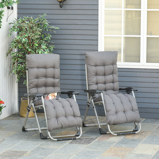 outsunny-2-piece-reclining-zero-gravity-chair-folding-garden-sun-lounger-with-cushion-headrest-dark-grey
