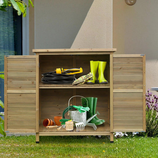 outsunny-garden-storage-unit-solid-fir-wood-garage-organisation-sturdy-cabinet-outdoor