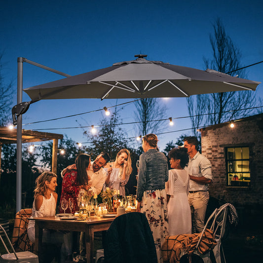 outsunny-3m-cantilever-roma-parasol-adjustable-garden-sun-umbrella-with-led-solar-light-cross-base-rotating-outdoor-grey