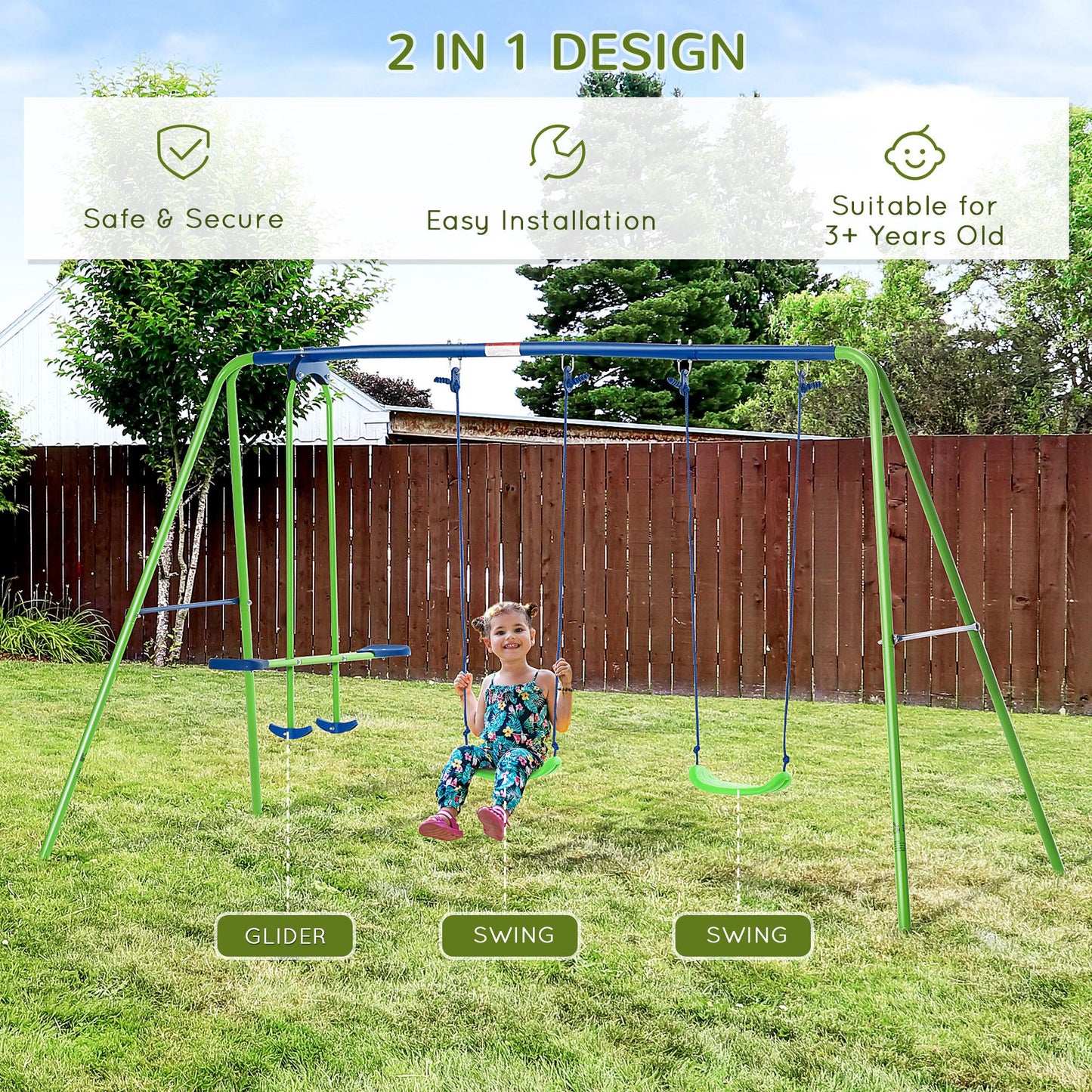 outsunny-metal-swings-seesaw-set-double-seats-with-a-height-adjustable-children-outdoor-backyard-play-set-for-toddlers-over-3-years-old-green