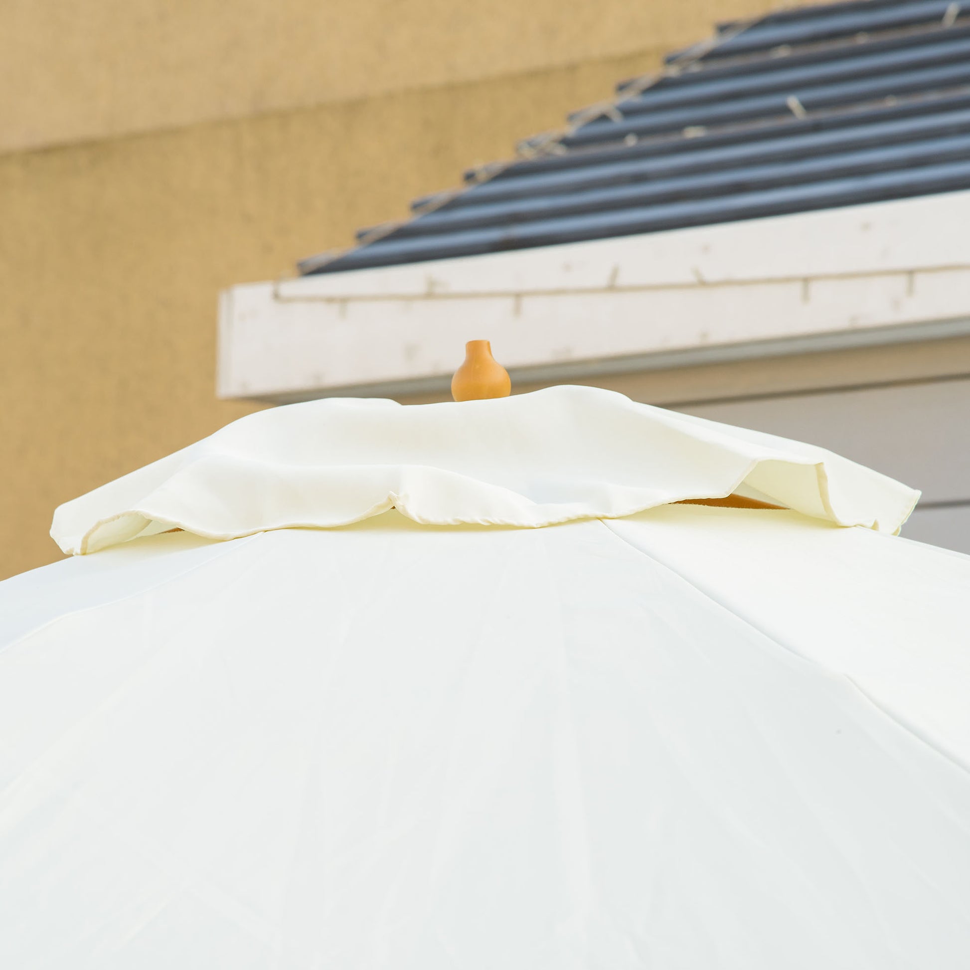 outsunny-3-3m-patio-umbrella-garden-parasol-outdoor-sun-shade-canopy-with-8-bamboo-ribs-ruffles-and-wood-pole-beige