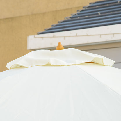 outsunny-3-3m-patio-umbrella-garden-parasol-outdoor-sun-shade-canopy-with-8-bamboo-ribs-ruffles-and-wood-pole-beige