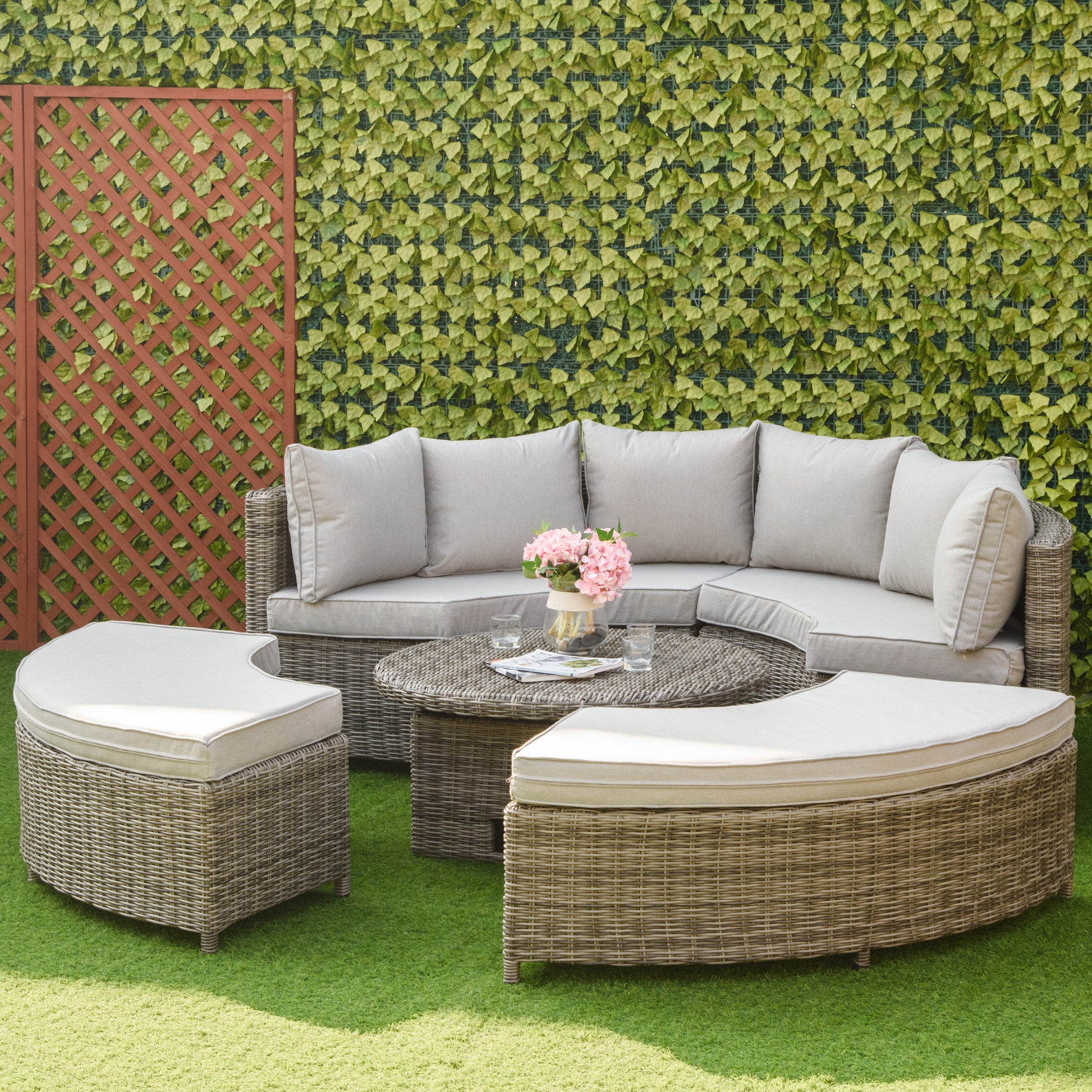 Outsunny Patio Furniture Set 6-Piece Rattan Sofa Set – GardenArch