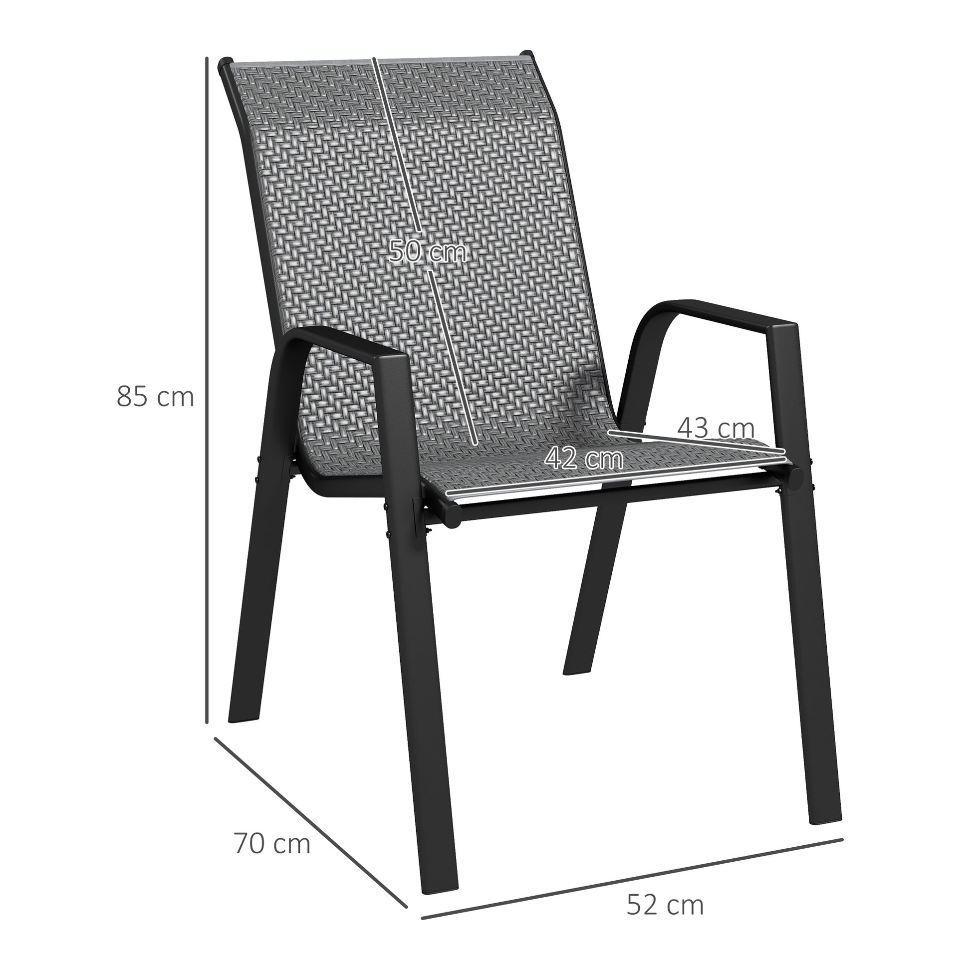 outsunny-stackable-outdoor-rattan-chairs-set-of-4-with-armrests-and-backrest-grey